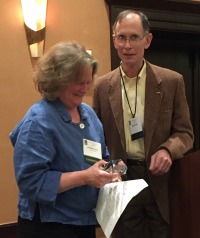 Caroline Alves accepting the Peter S. Thacher Award at the 2015 Fall NEARC Conference